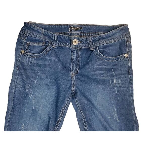 Candies Flared Leg Embroidered Backs Pockets Med Wash Jeans Size 13 - Picture 3 of 8